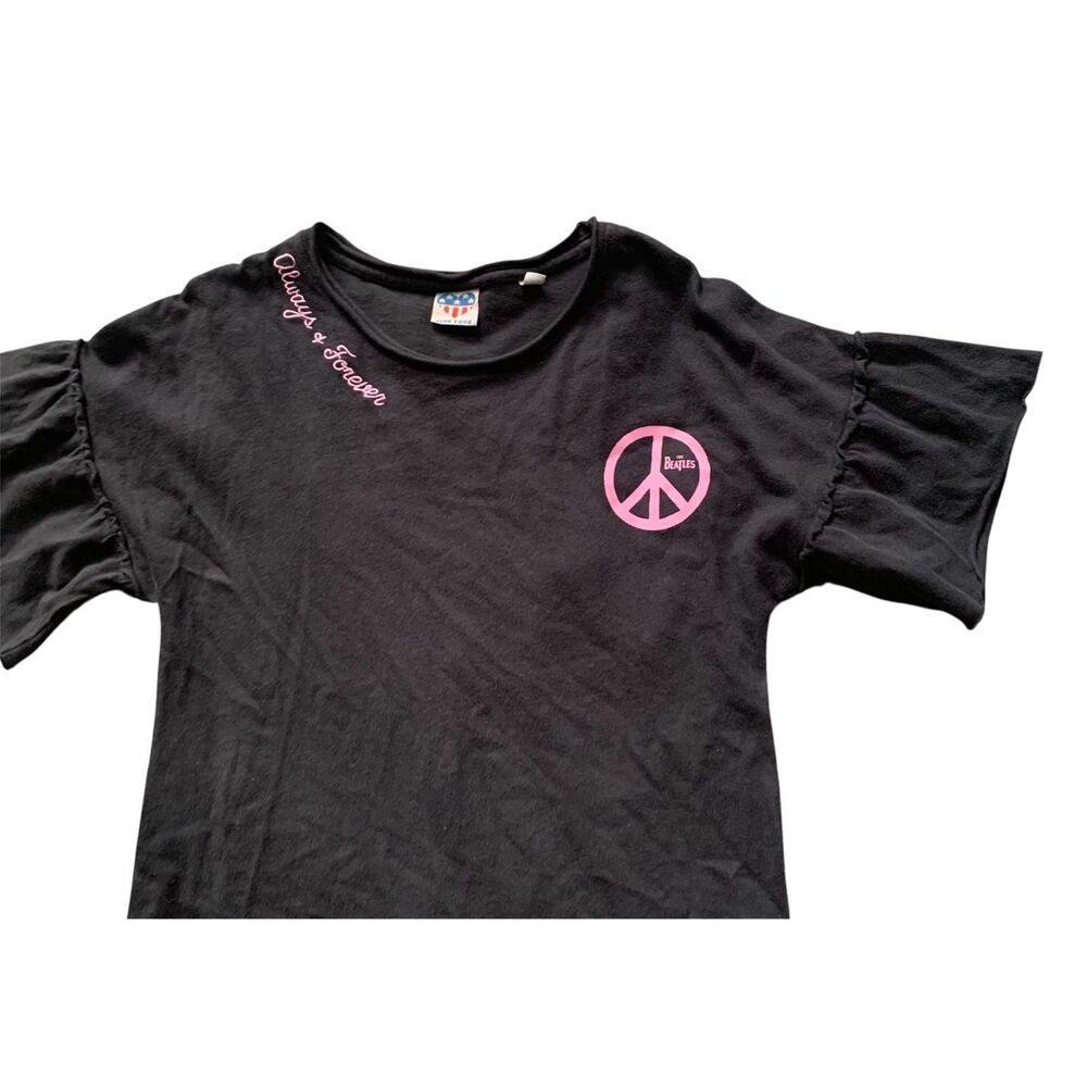JUNK FOOD THE BEATLES ALWAYS & FOREVER Black GRAPHIC T-Shirt sz L - Picture 2 of 8